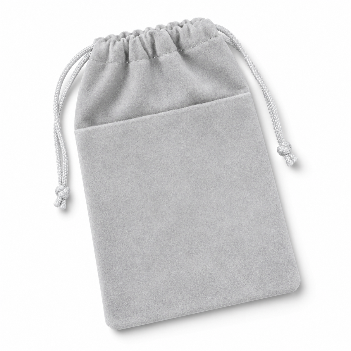 Bolsita de regalo de terciopelo gris